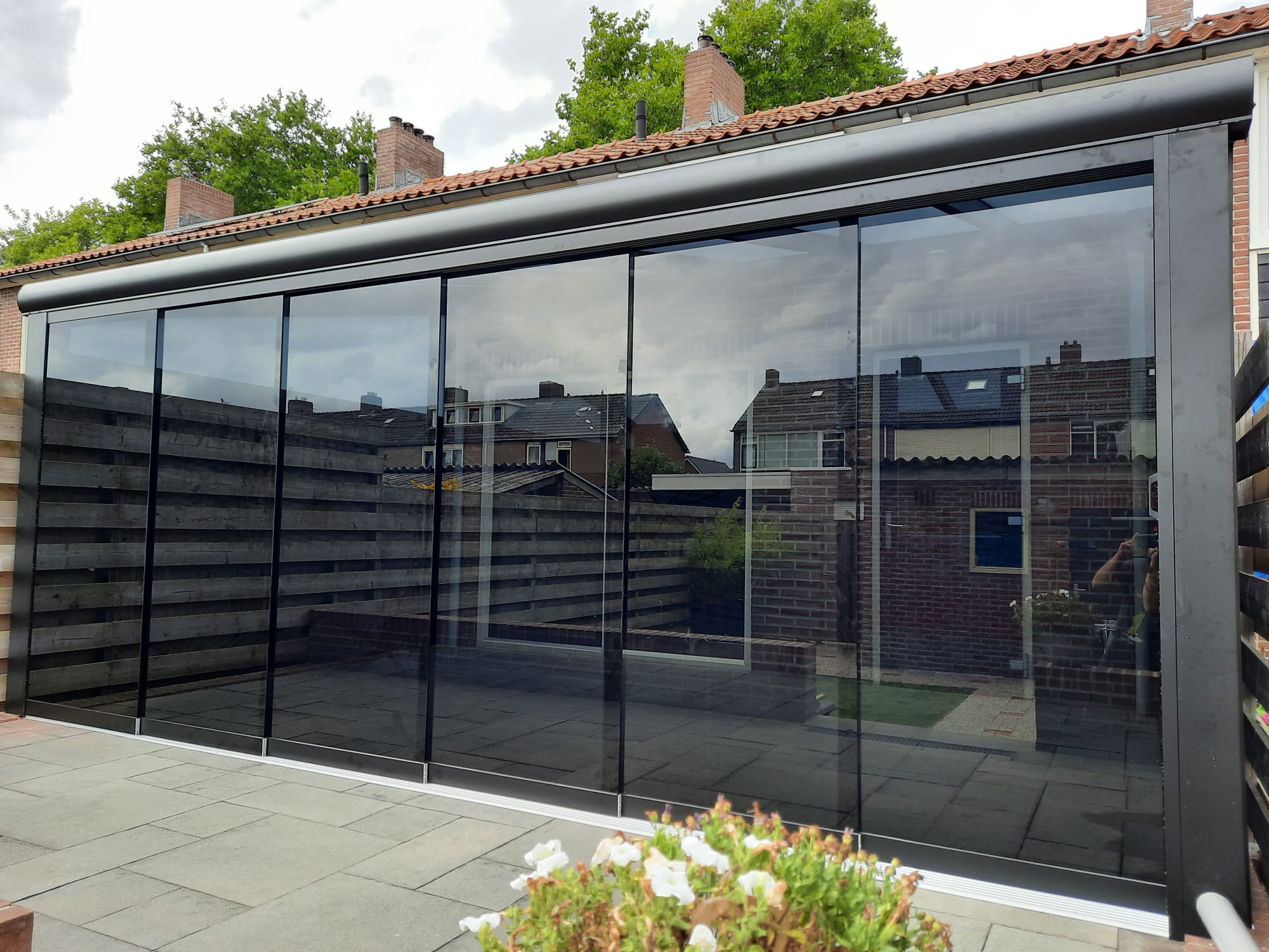 Glazen schuifwanden voor veranda